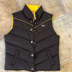 Le Tigre reversible XS/S Brown/Yellow puffer vest
